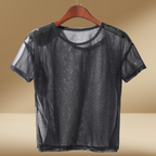 Dames sheer top - lichtgewicht mesh voor casual en avondkleding - chic gelaagd ontwerp voor veelzijdige styling