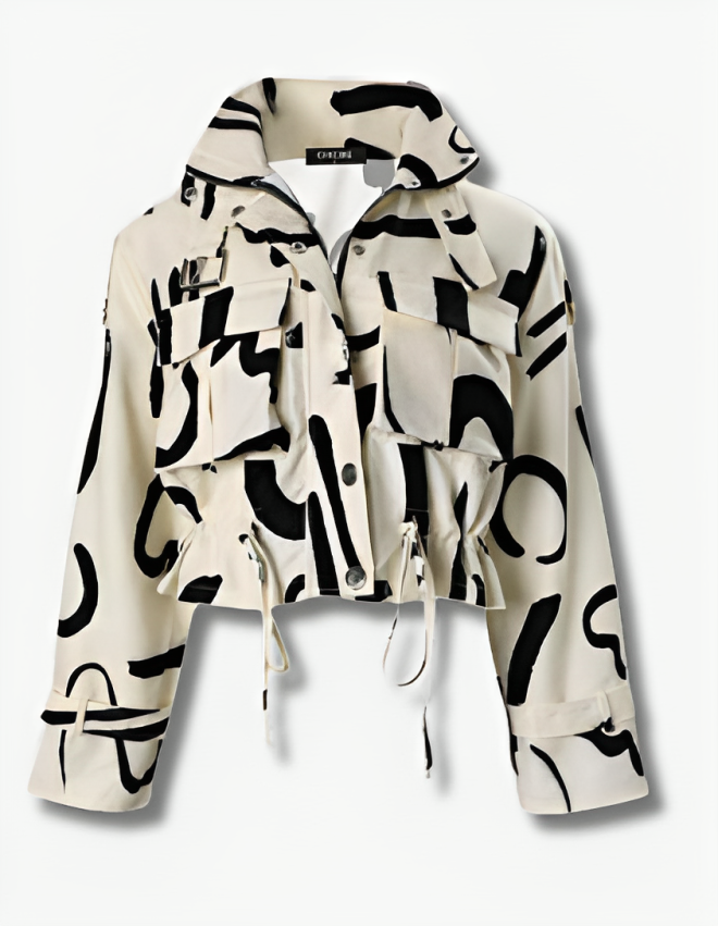 Bikerjack - trendy beige dames utility jack