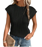 Chique geplooide top - elegante damesblouse