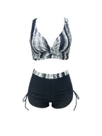 2-delige zwarte zwemset - chique tankini en hoge taille shorts voor dames