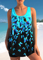 2-delige tankini set - bloemenprint dames zwemkleding
