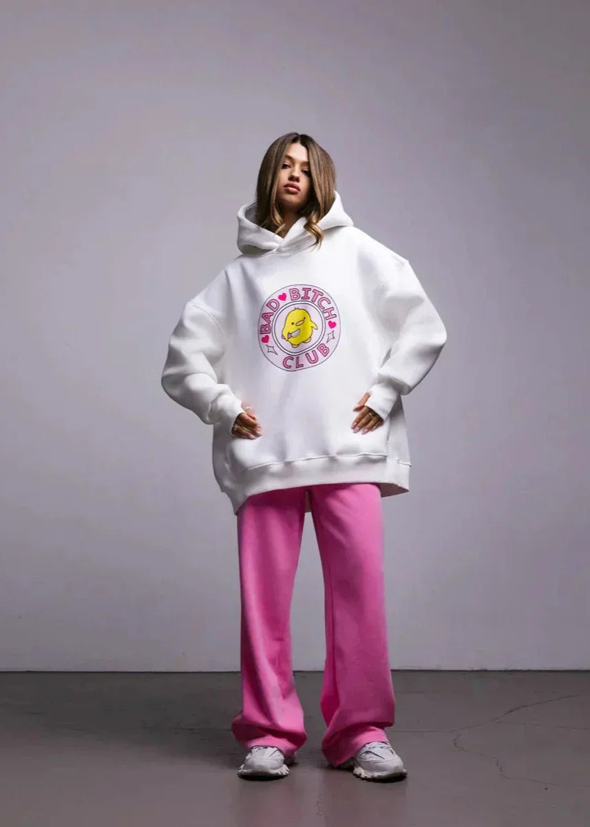 Oversized hoodie met eendenprint - casual dames sweater - Bakkermode.nl