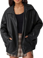 Leren bomberjack - stijlvolle dames ritsoutwear