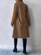Trenchcoat - stijlvolle lange damesjas met strikriem en knoopdetails