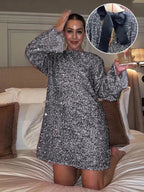 Dames pailletten jurk - elegante avondmode met moderne strik op de rug voor speciale gelegenheden