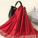 Kasjmieren winterash shawl - luxe dameswrap - Bakkermode.nl