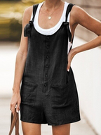Dames casual jumpsuit - gezellige zomeroutfit - trendy mouwloze overall met zakken voor dames