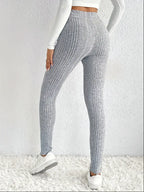 Geribbelde skinny broeken - elegante damesleggingen - Bakkermode.nl