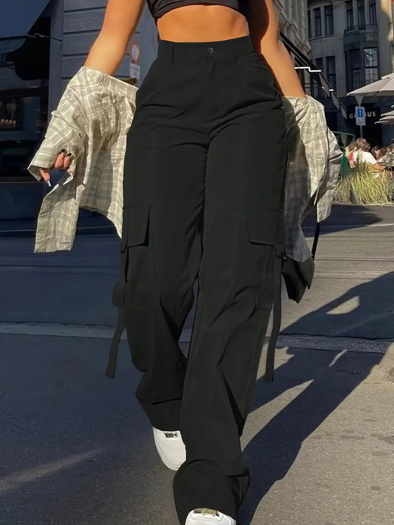 Dames cargo broeken met hoge taille - veelzijdige casual mode