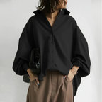 Dames oversized blouse met relaxte pasvorm voor kantoor en casual gelegenheden - zachte ademende stof