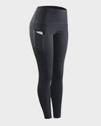 Hoge taille sportlegging met zakken - stijlvolle dames workout broek