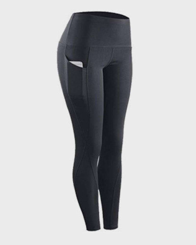 Hoge taille sportlegging met zakken - stijlvolle dames workout broek