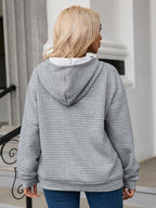 Knusse wafelgebreide hoodie dames - casual oversized trui - Bakkermode.nl