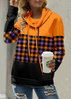 Hoodie - stijlvolle dames pullover met ruitpatroon - Bakkermode.nl