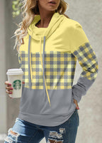 Hoodie - stijlvolle dames pullover met ruitpatroon - Bakkermode.nl
