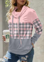 Hoodie - stijlvolle dames pullover met ruitpatroon - Bakkermode.nl