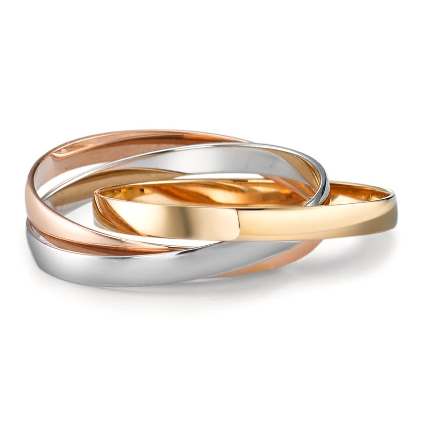 3-delige ringenset - prachtige damesringen in driekleurig goud