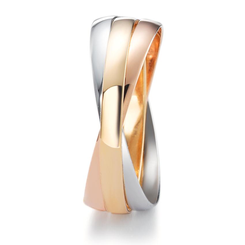 3-delige ringenset - prachtige damesringen in driekleurig goud