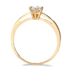 Gouden solitaire ring - tijdloze dames verlovingsring met zirconia