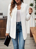 Damestextuur open blazer - lichte stylish jas voor kantoor en casual looks