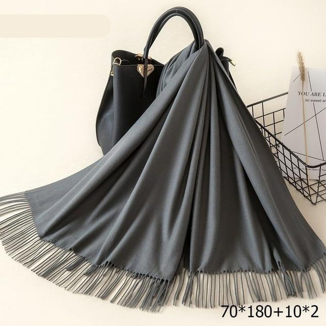 Kasjmieren winterash shawl - luxe dameswrap - Bakkermode.nl