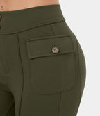 Dames casual hoge taille cargo broek met knoopszakken - stijlvol en functioneel voor elke dag