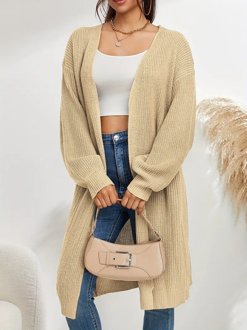 Gebreide cardigan - stijlvolle lange dames trui - Bakkermode.nl