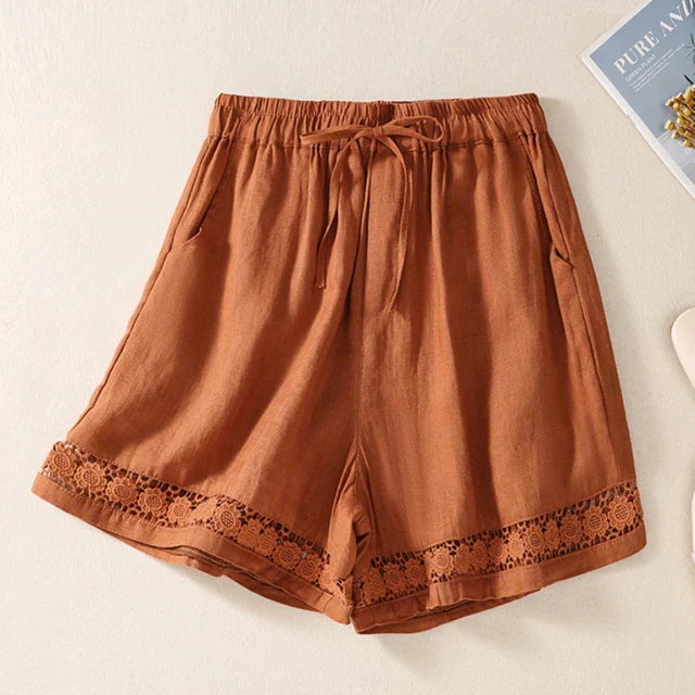 Dames linnen blend shorts - stijlvolle en relaxte zomerlook