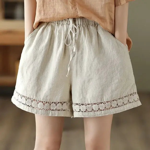 Dames linnen blend shorts - stijlvolle en relaxte zomerlook