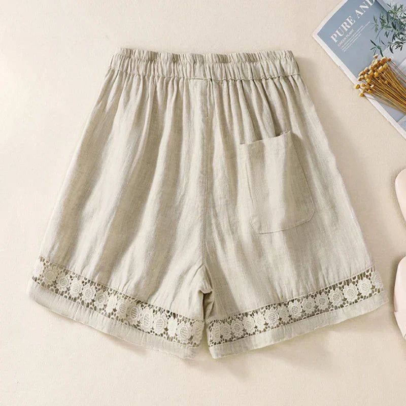 Dames linnen blend shorts - stijlvolle en relaxte zomerlook