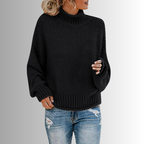 Gebreid trui - elegante hoge hals pullover voor dames