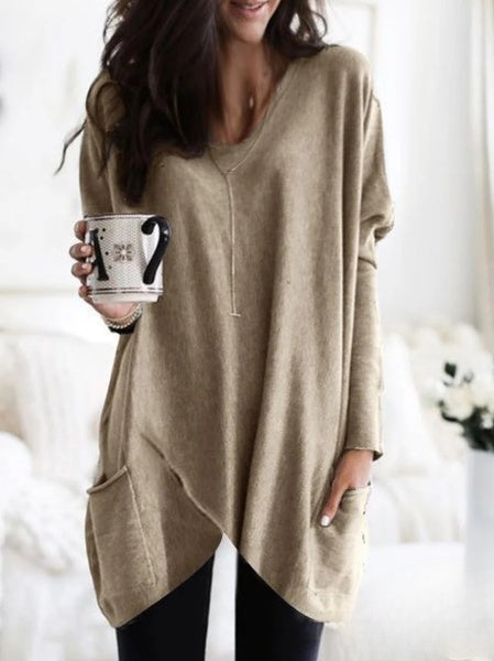 Ontspannen oversized dames sweatshirt - trendy pullover - Bakkermode.nl