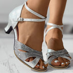 Dames sandalen met een chique strappy ontwerp - verstelbare avond schoenen voor dansen