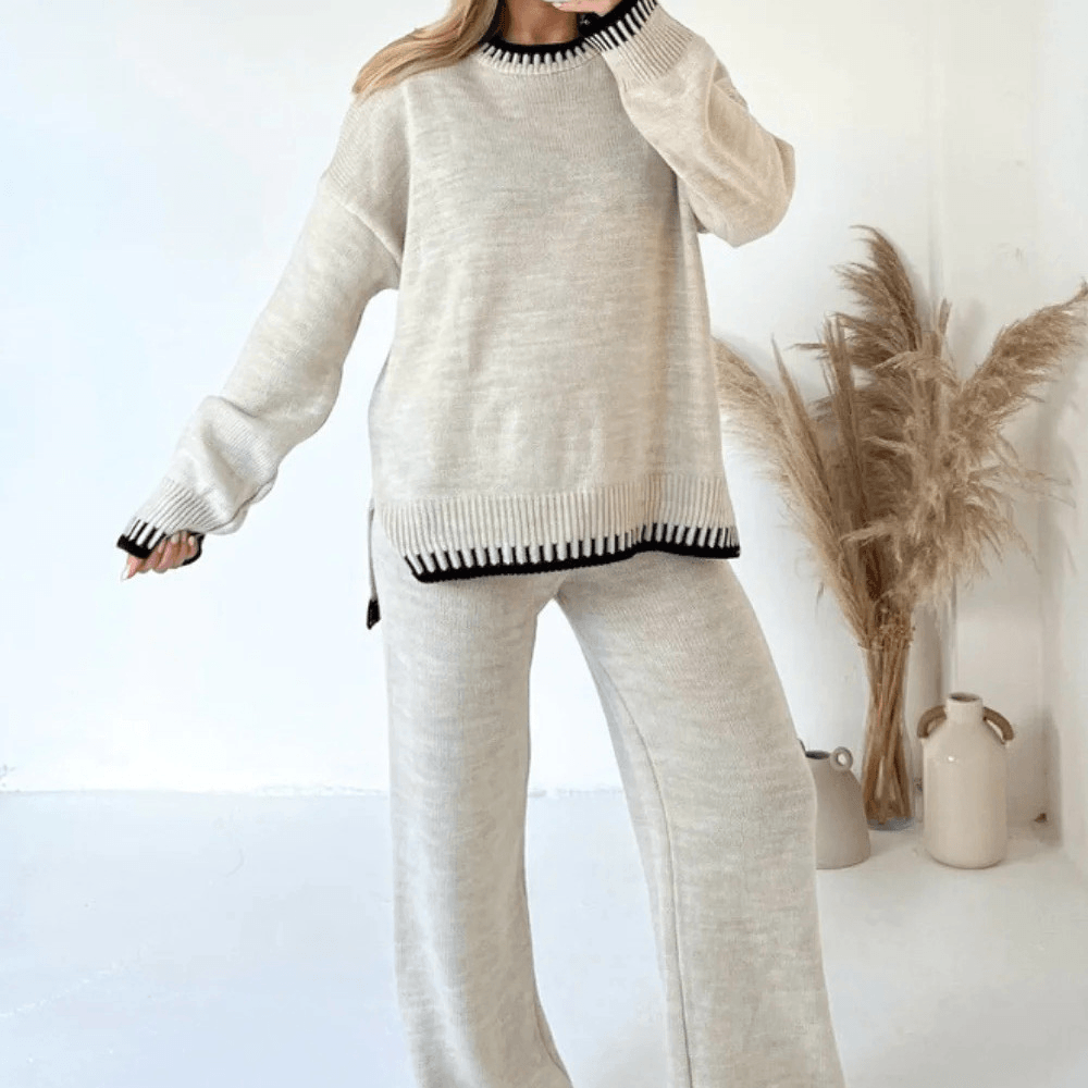 2-delig lounge set - knusse gebreide damesoutfit
