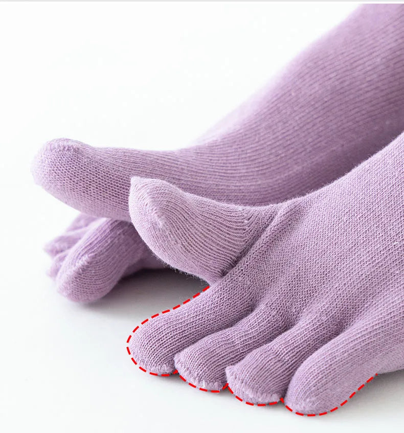 5-delige set teentjesokken - unieke katoenen vijfteensokken voor dames