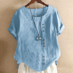 Dames casual blouse - luchtige zomer top met stijlvolle knoopdetails