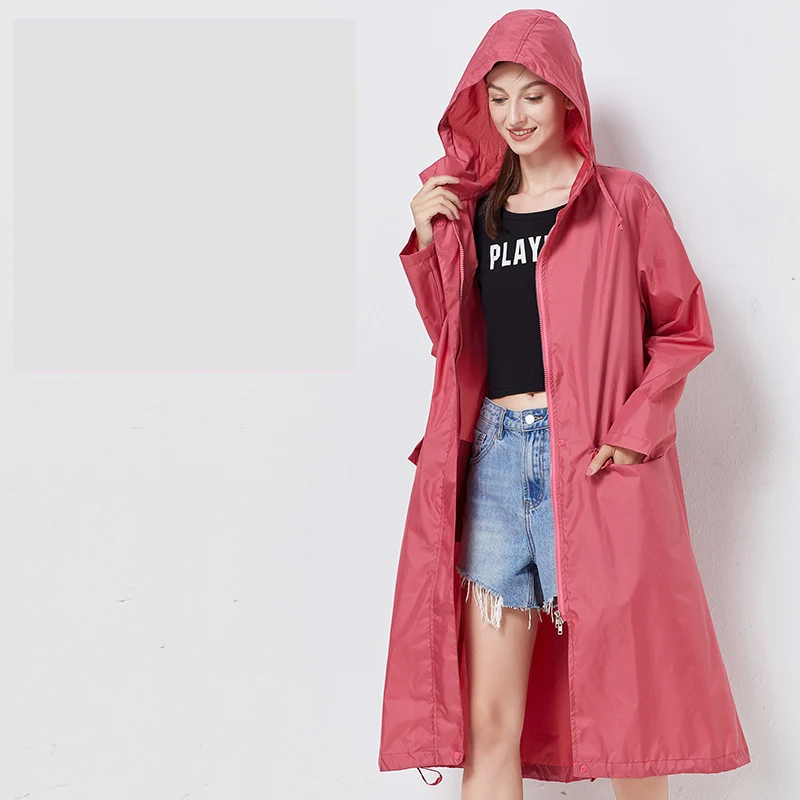 Waterdichte regenjas - lange damesjacket met capuchon