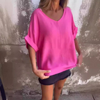 Vrouwen v-hals blouse - luchtige casual top voor de zomer