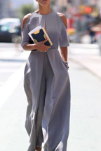 Dames jumpsuit elegante cold shoulder met wijde pijpen - veelzijdige outfit voor casual en chique gelegenheden