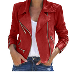 Leren bikerjack - trendy ritsjack voor dames