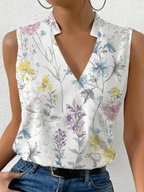 Dames mouwloze v-hals blouse - lichte zomertop voor casual wear