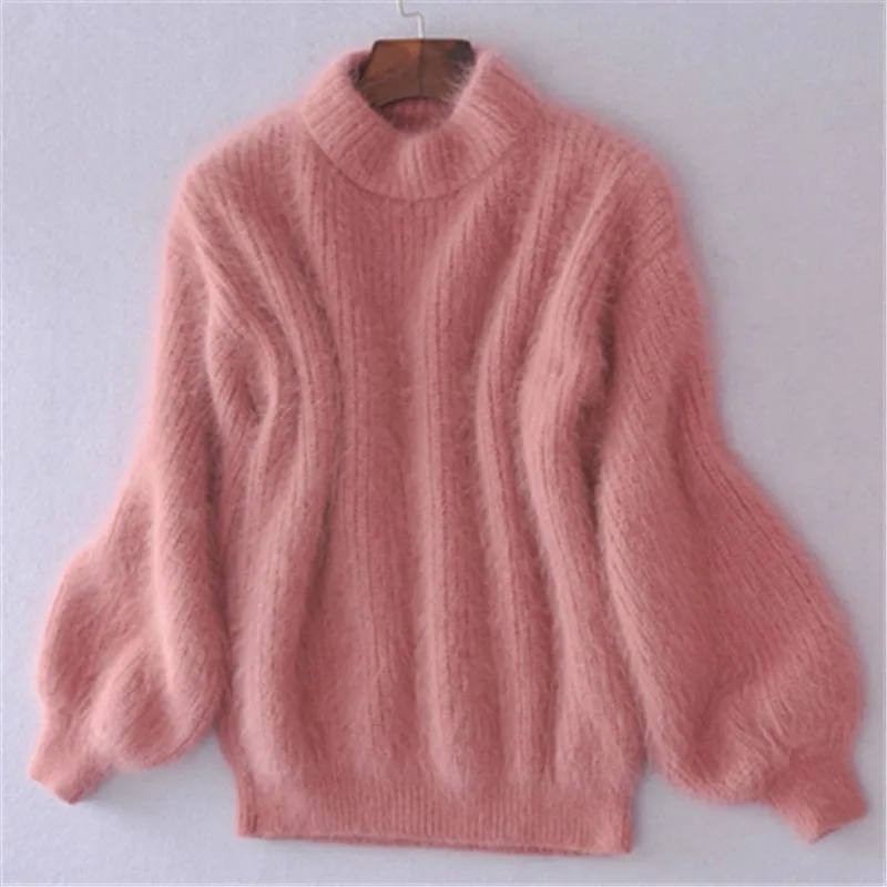 Dames gezellige fluffy trui - moderne relaxte pasvorm vintage-stijl pullover - Bakkermode.nl