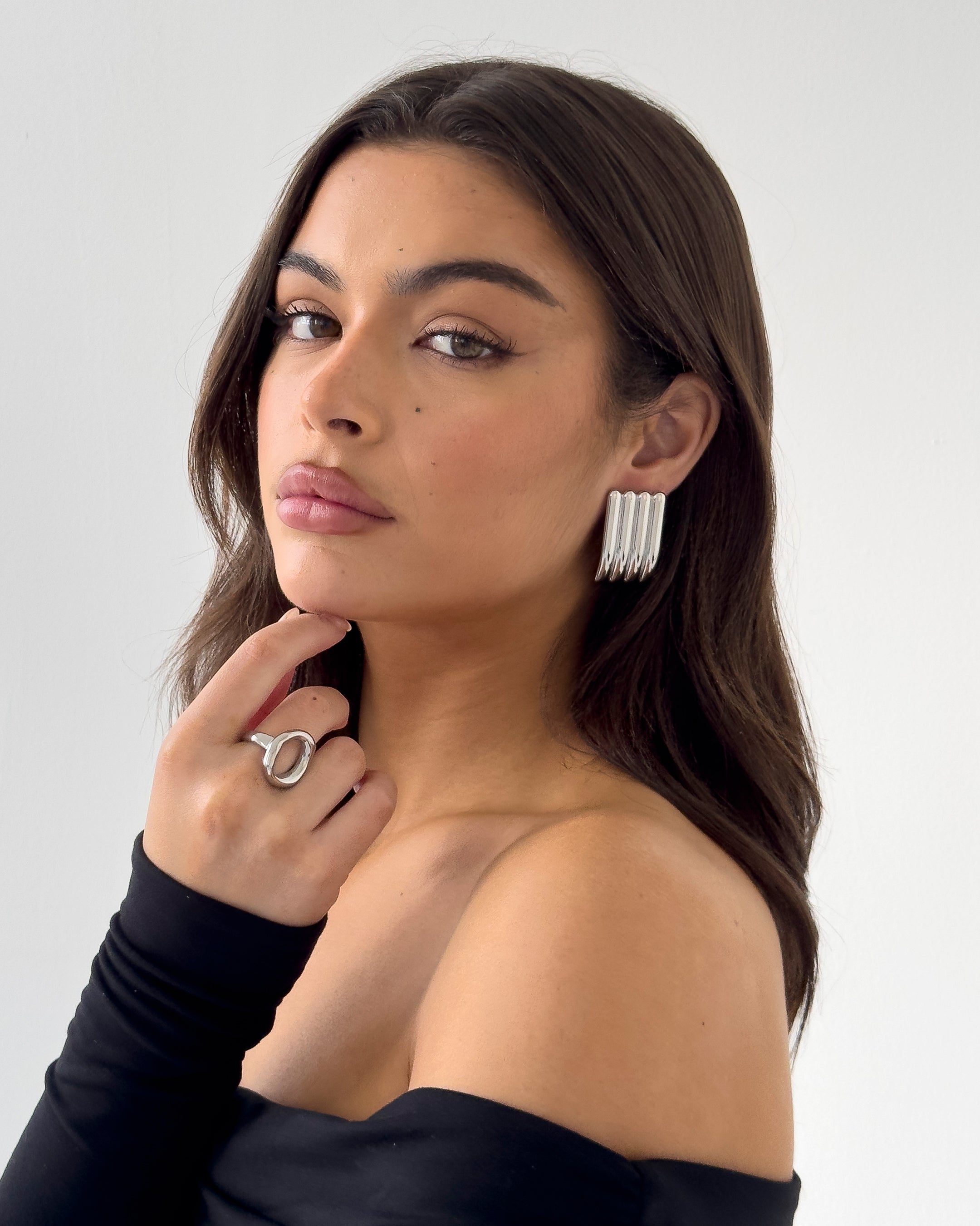 Dames zilveren ring met hollow design - stijlvolle accessoire voor dagelijkse elegantie