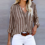 Dames casual blouse - lichtgewicht gestreept top voor elke dag