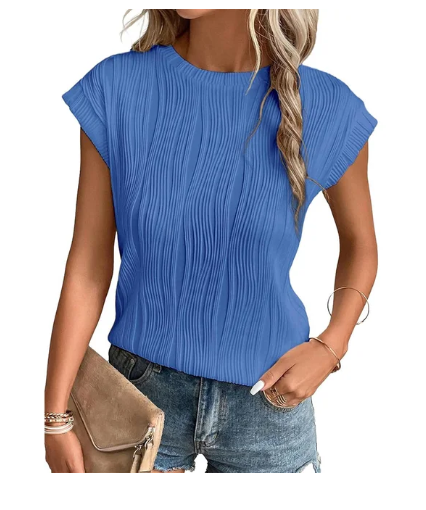 Chique geplooide top - elegante damesblouse