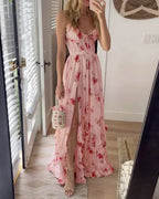 Florale maxi jurk - sierlijke outfit voor zomerse gelegenheden