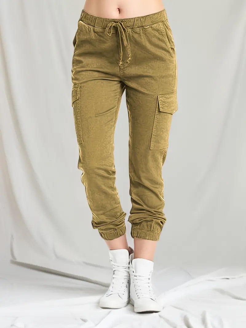 Dames sweatpants in relaxte pasvorm met functionele zakken - dagelijkse casual wear