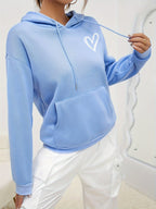 Dames hoodie relaxte fit zachte katoenmix hemelsblauw - casual dagelijkse outfit