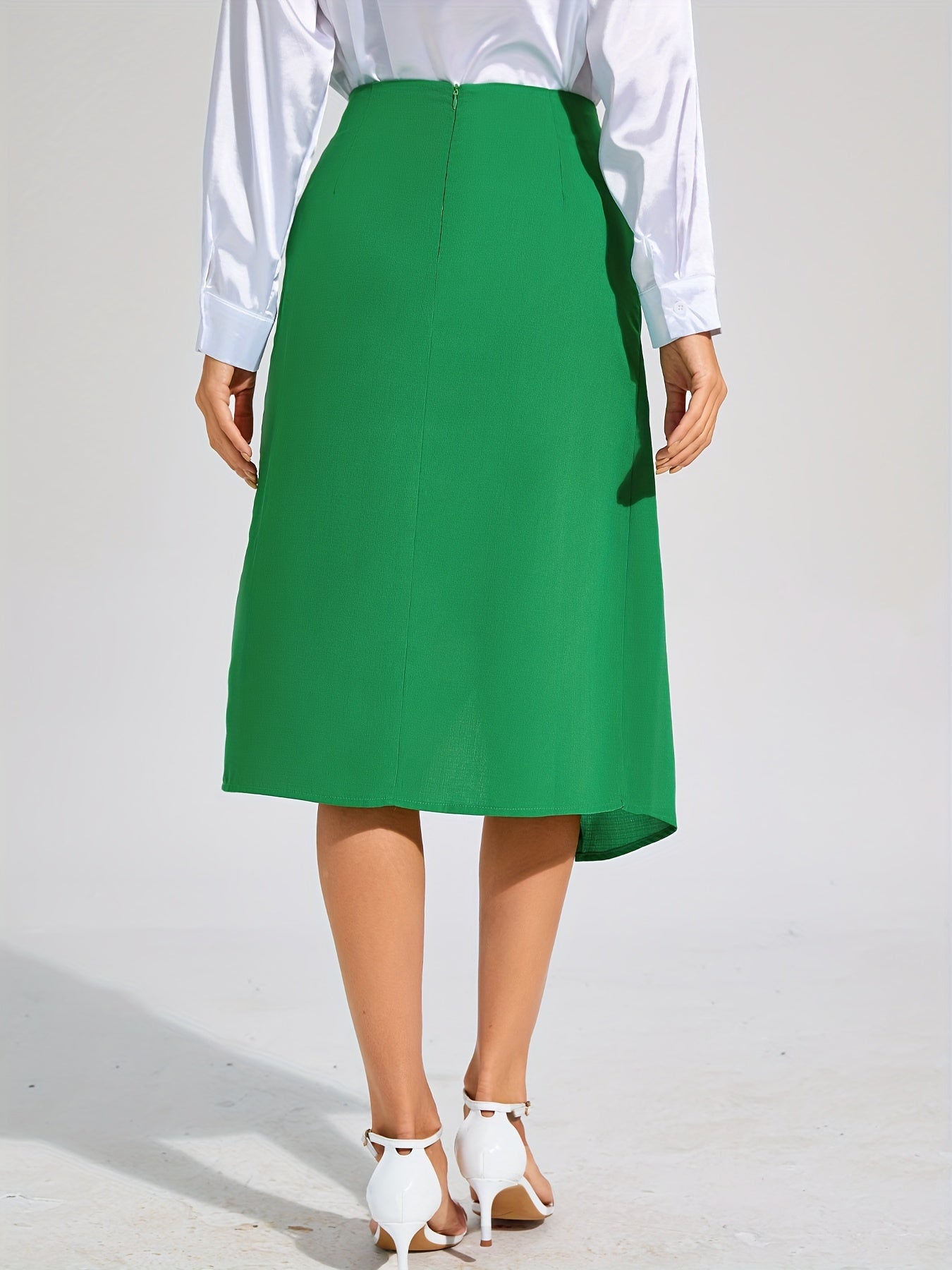 Emerald groene wikkelrok - stijlvol hoge taille damesrok