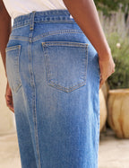 Denim maxi rok - stijlvolle lichtblauwe dames denimrok